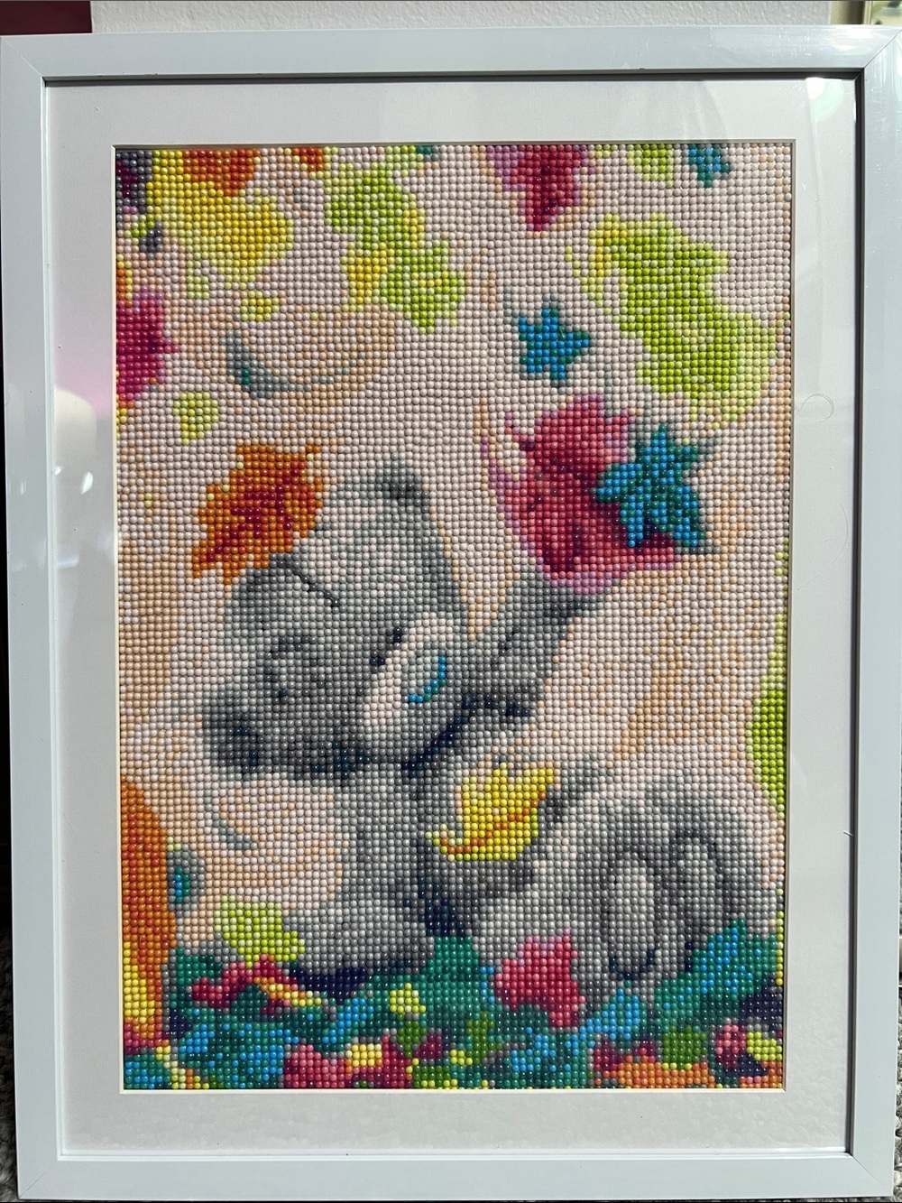 Teddy Bear Diamond Painting Framed Wall Art